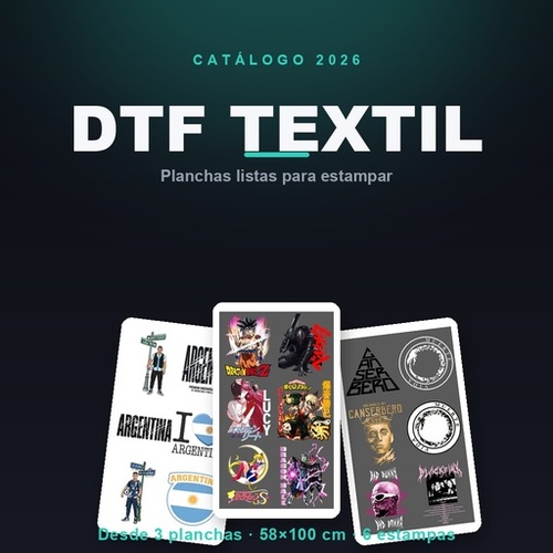 Catálogo Planchas DTF Textil