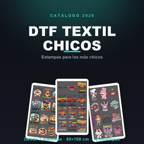 Catálogo Planchas DTF Textil Chicos