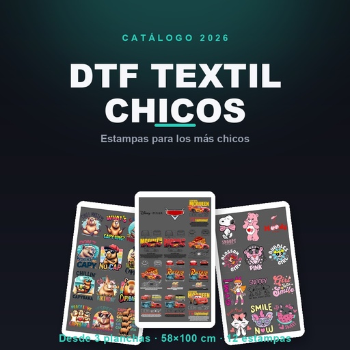 Catálogo Planchas DTF Textil Chicos